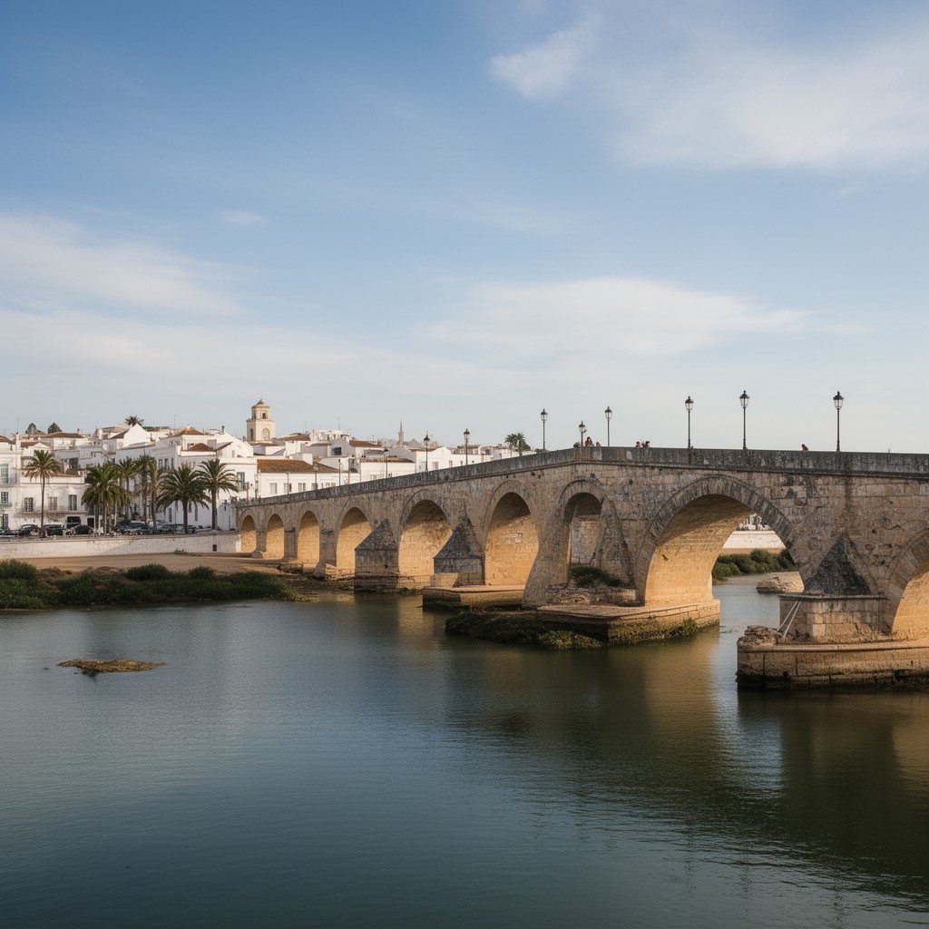 AI-generated illustration of Roman bridge of Tavira