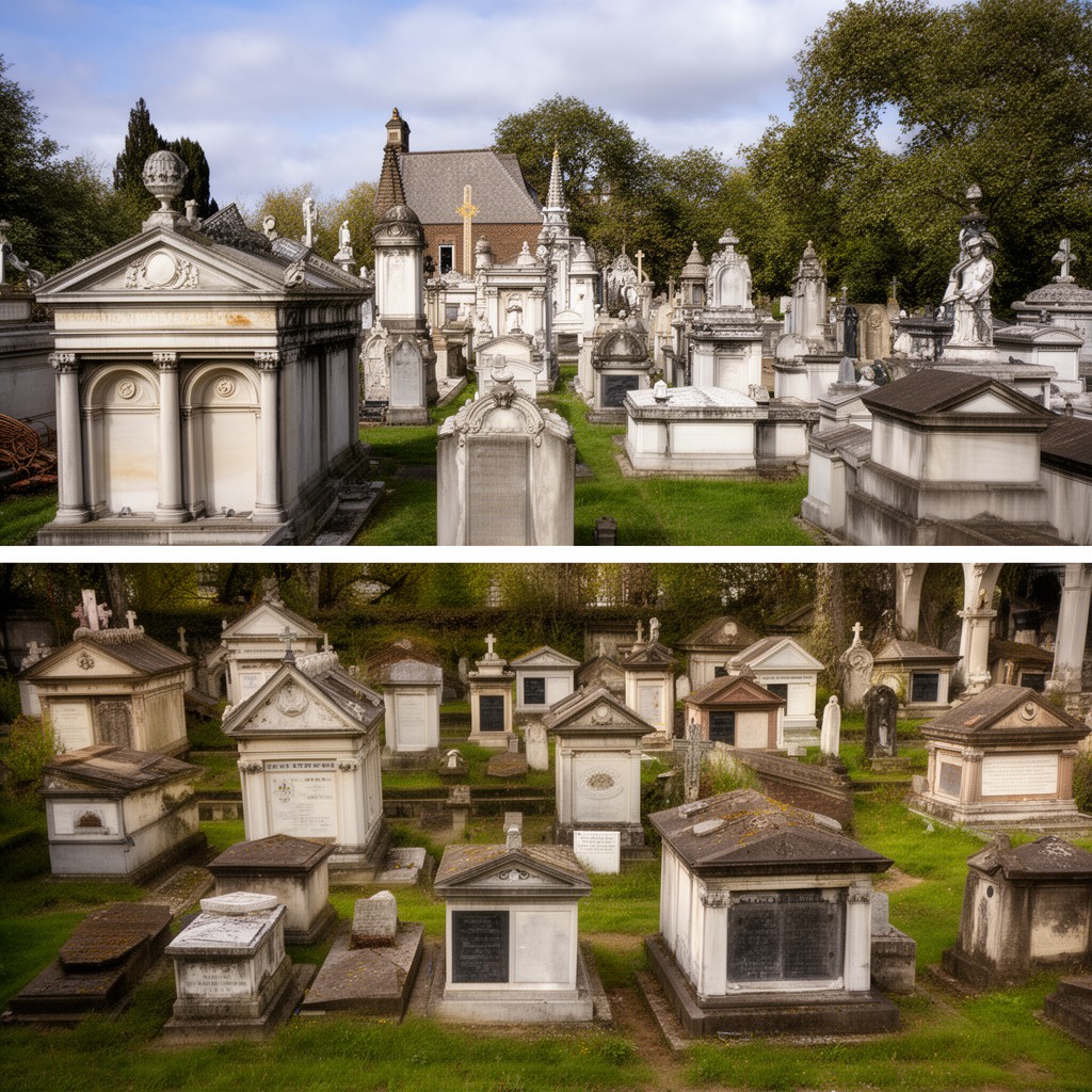 AI-generated illustration of Greek Necropolis