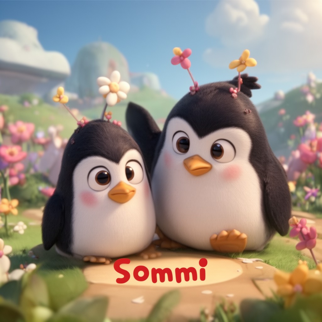 AI-generated illustration of Pengi and Sommi