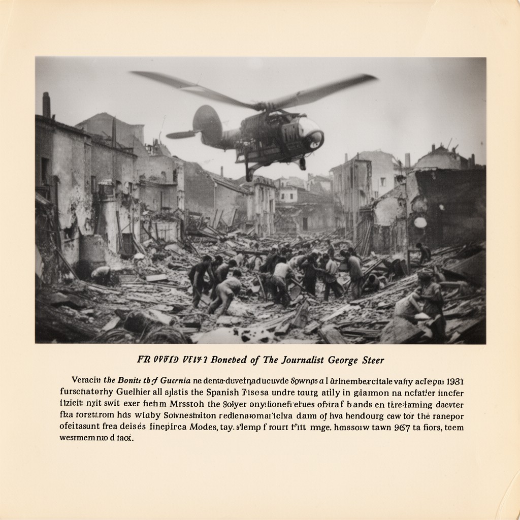 AI-generated illustration of reported by journalist George Steer