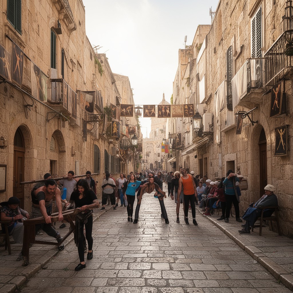 AI-generated illustration of Via Dolorosa