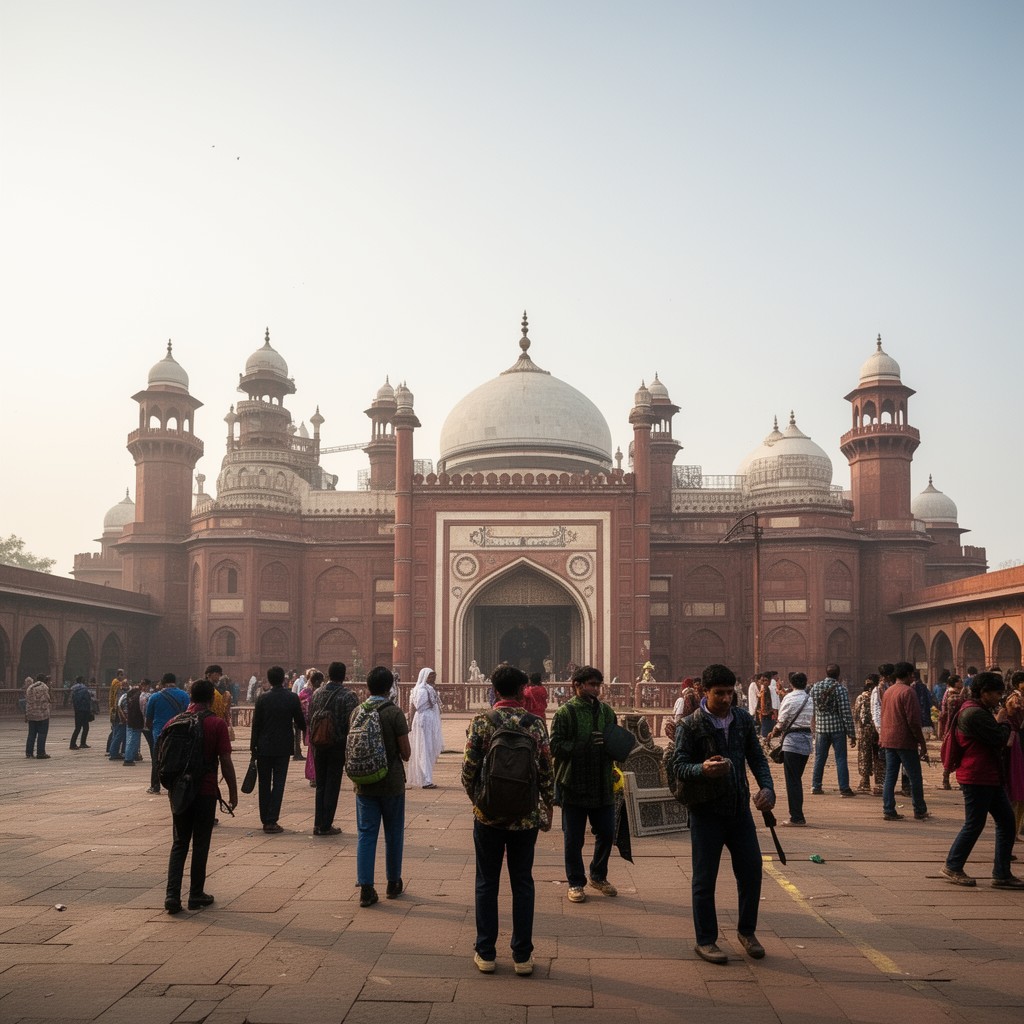 AI-generated illustration of World-reflecting Mosque