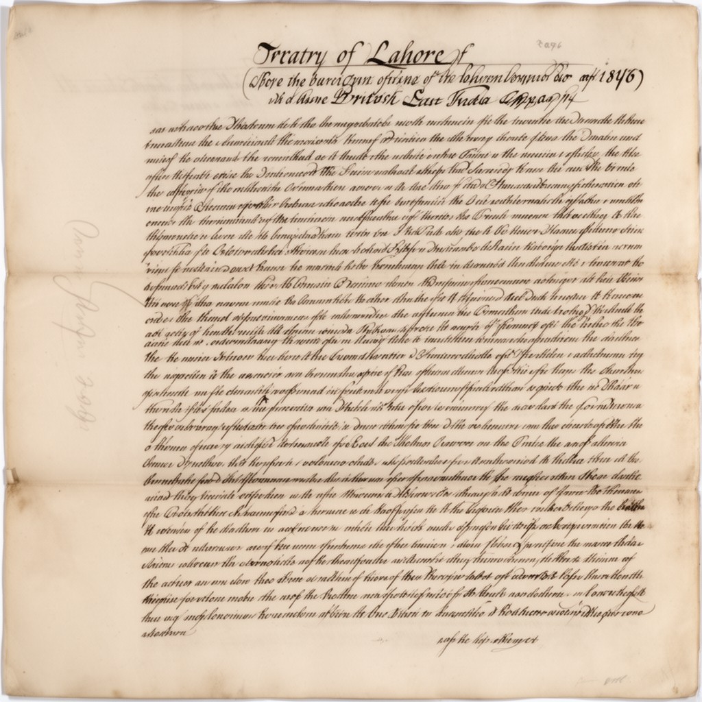 AI-generated illustration of Treaty of Lahore (1846)
