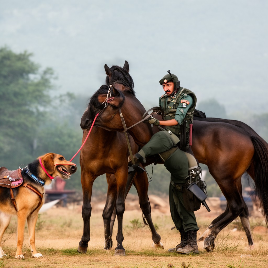 AI-generated illustration of Indian Army Veterinary Corps