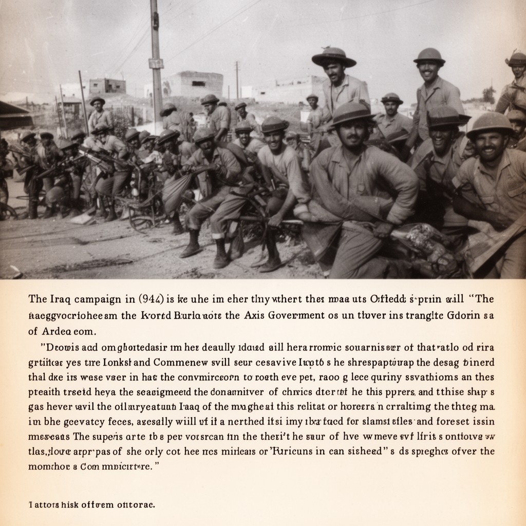 AI-generated illustration of Iraq campaign (1941)