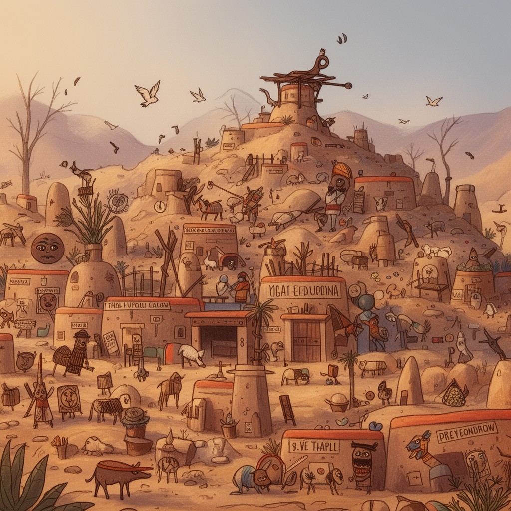 AI-generated illustration of Southern Uto-Aztecan