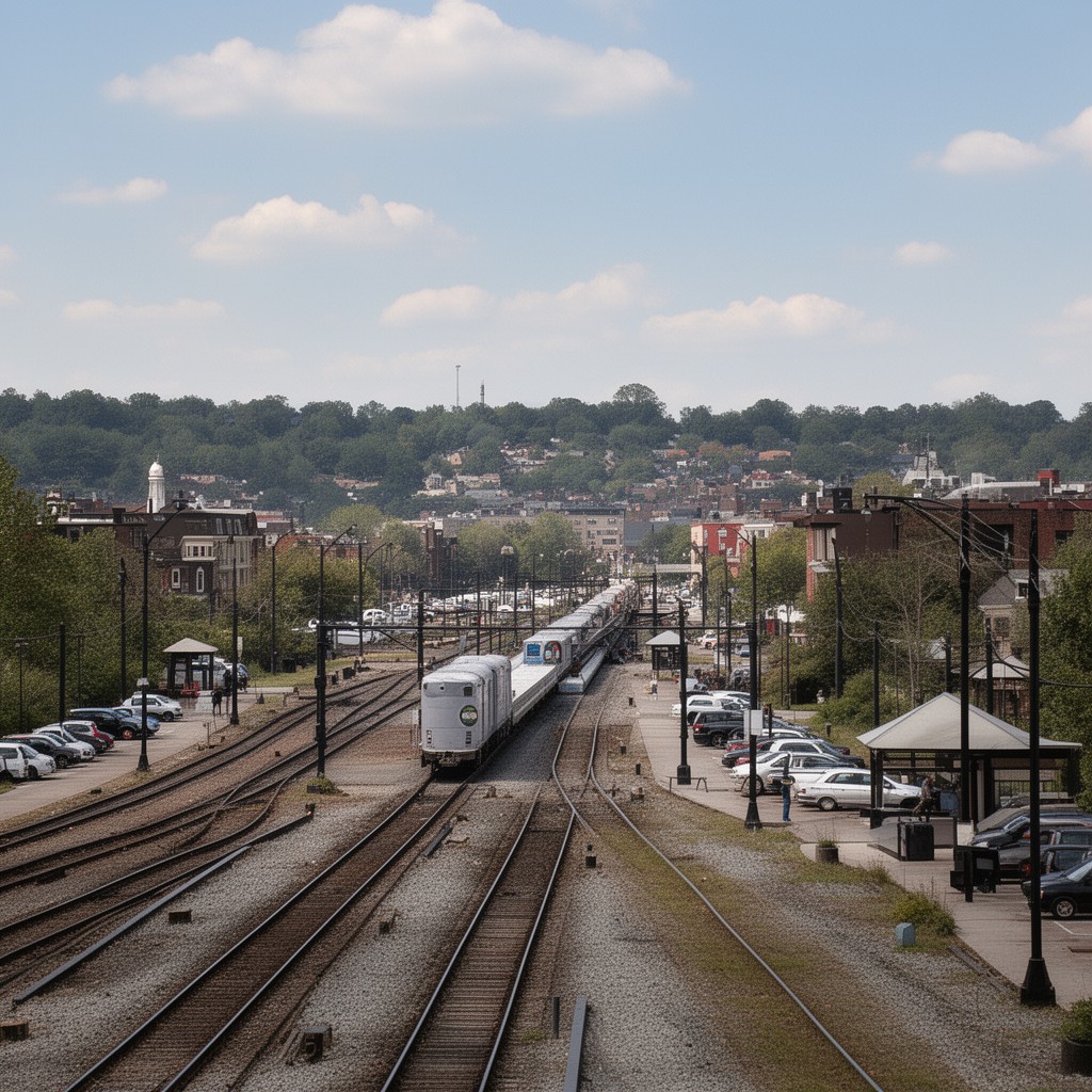 AI-generated illustration of Boston–Concord main line