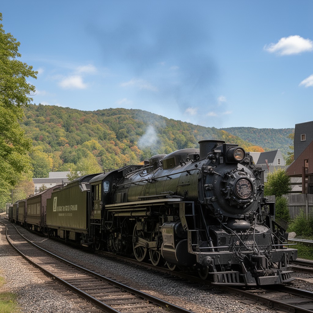 AI-generated illustration of Maine Central Railroad