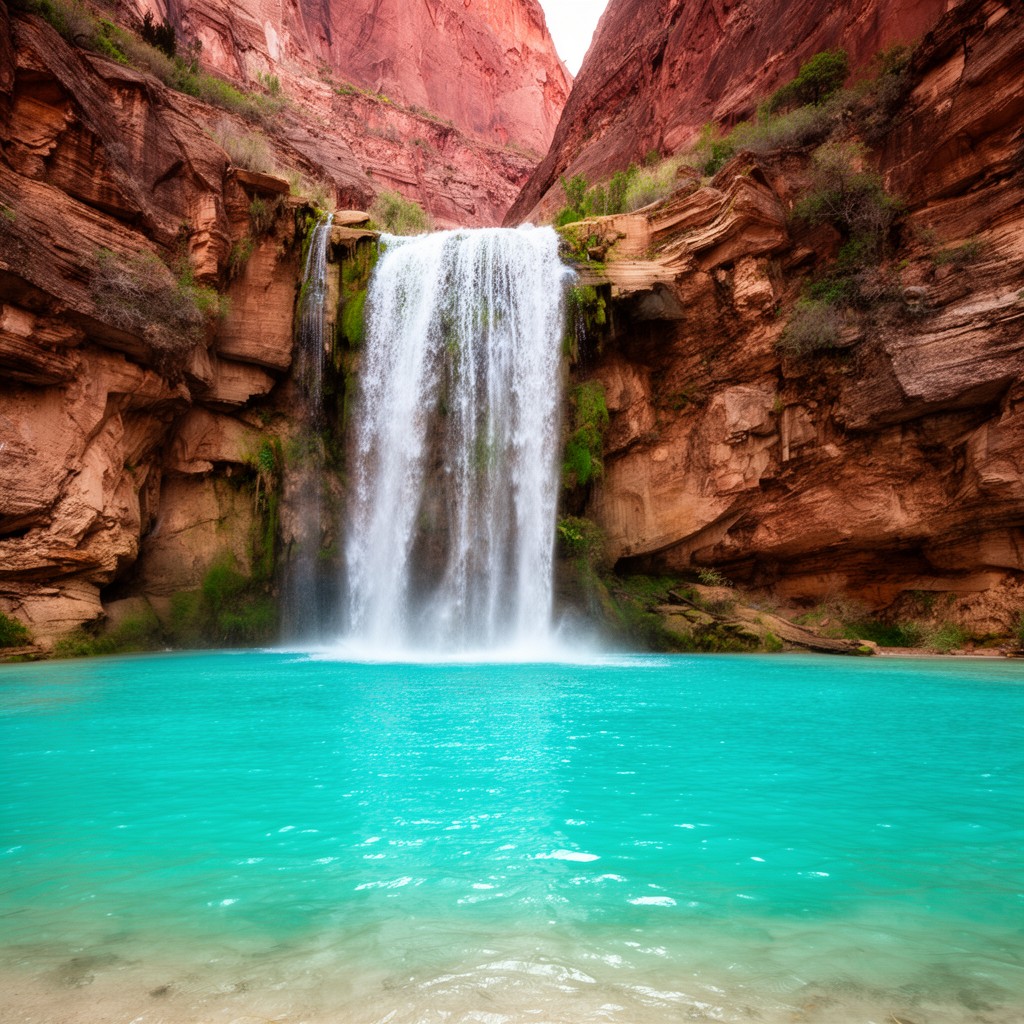 AI-generated illustration of Havasu Falls