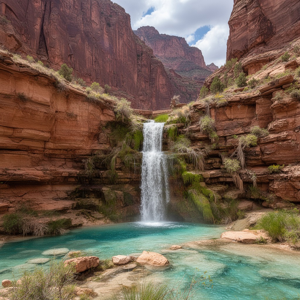 AI-generated illustration of Navajo Falls