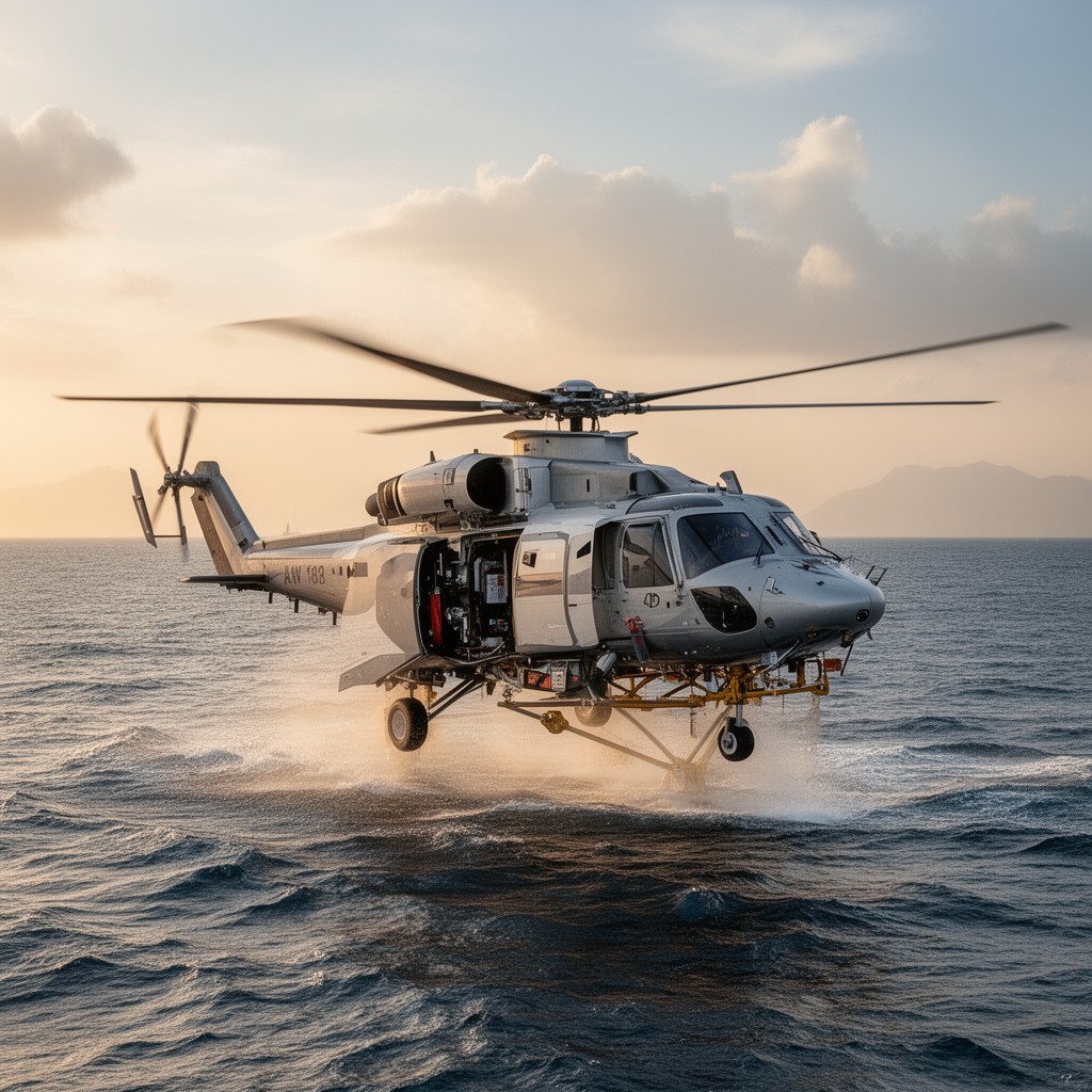 AI-generated illustration of AW189 helicopter