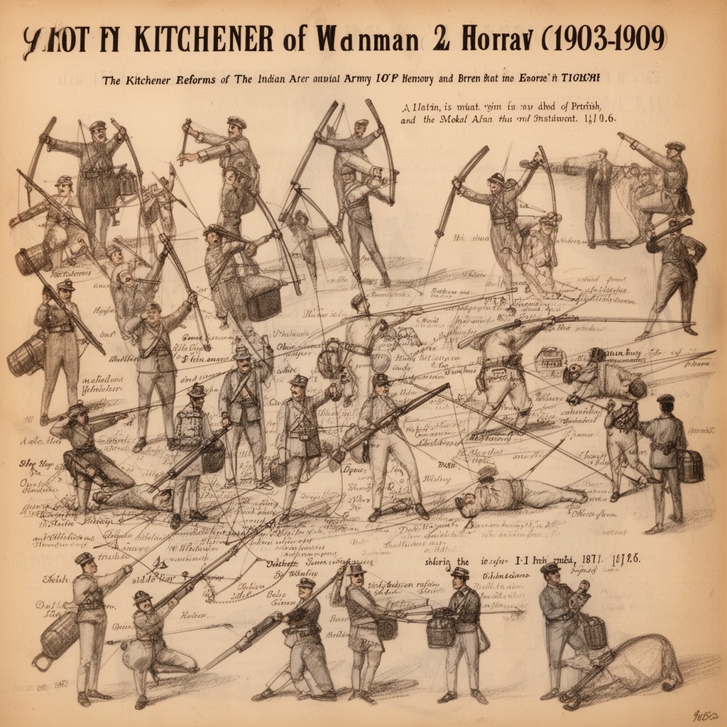 AI-generated illustration of Kitchener reforms of the Indian Army (1903–1909)