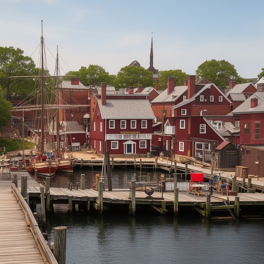 AI-generated illustration of Salem Maritime National Historic Site