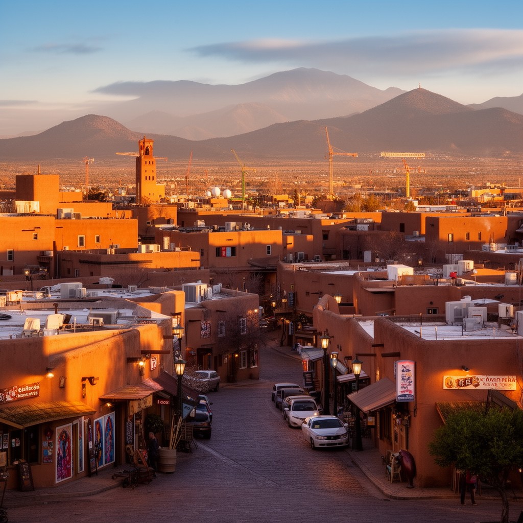 AI-generated illustration of Santa Fe, New Mexico