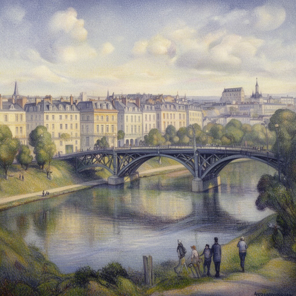 AI-generated illustration of The Bridge at Courbevoie