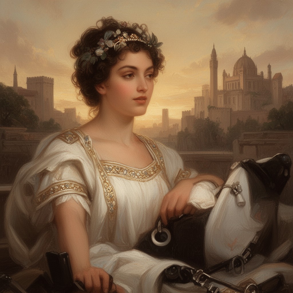 AI-generated illustration of Arete of Cyrene