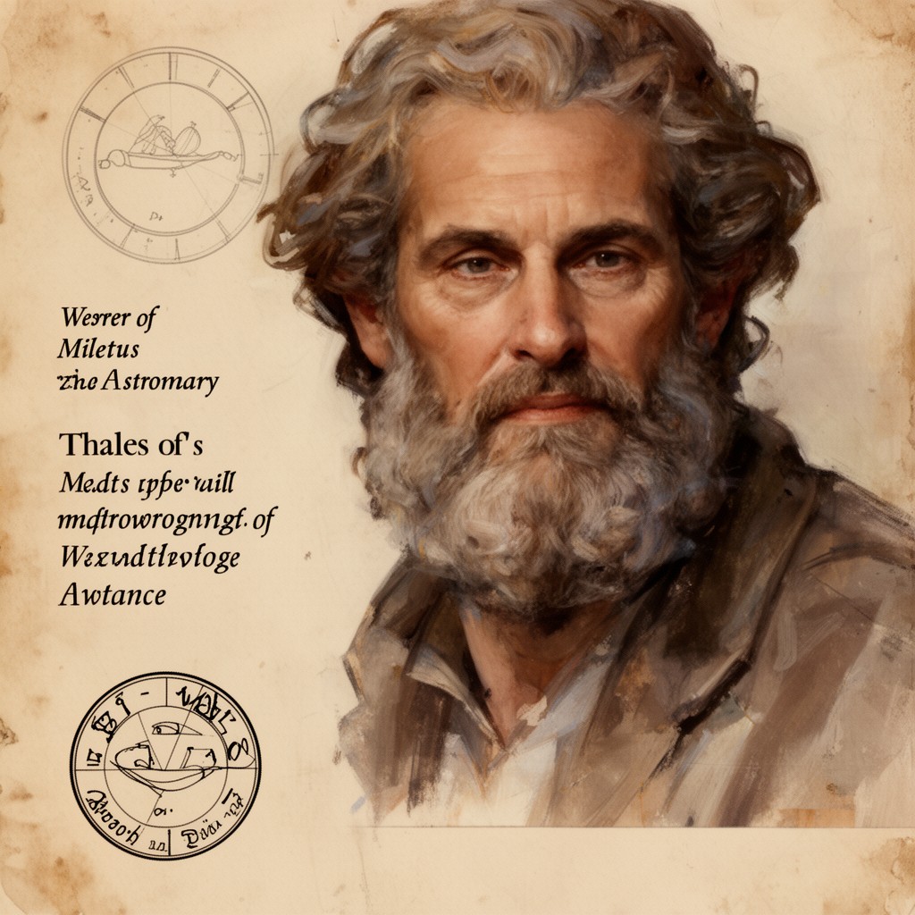 AI-generated illustration of Thales of Miletus