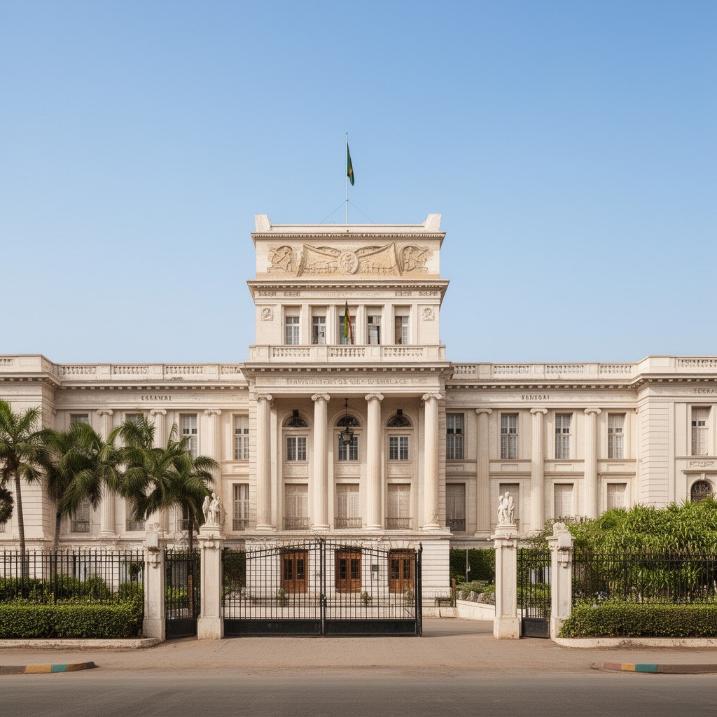 AI-generated illustration of Presidential Palace of Senegal