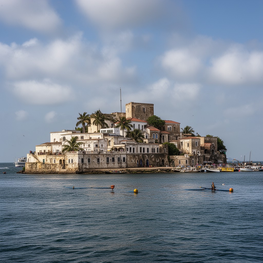 AI-generated illustration of Gorée Island