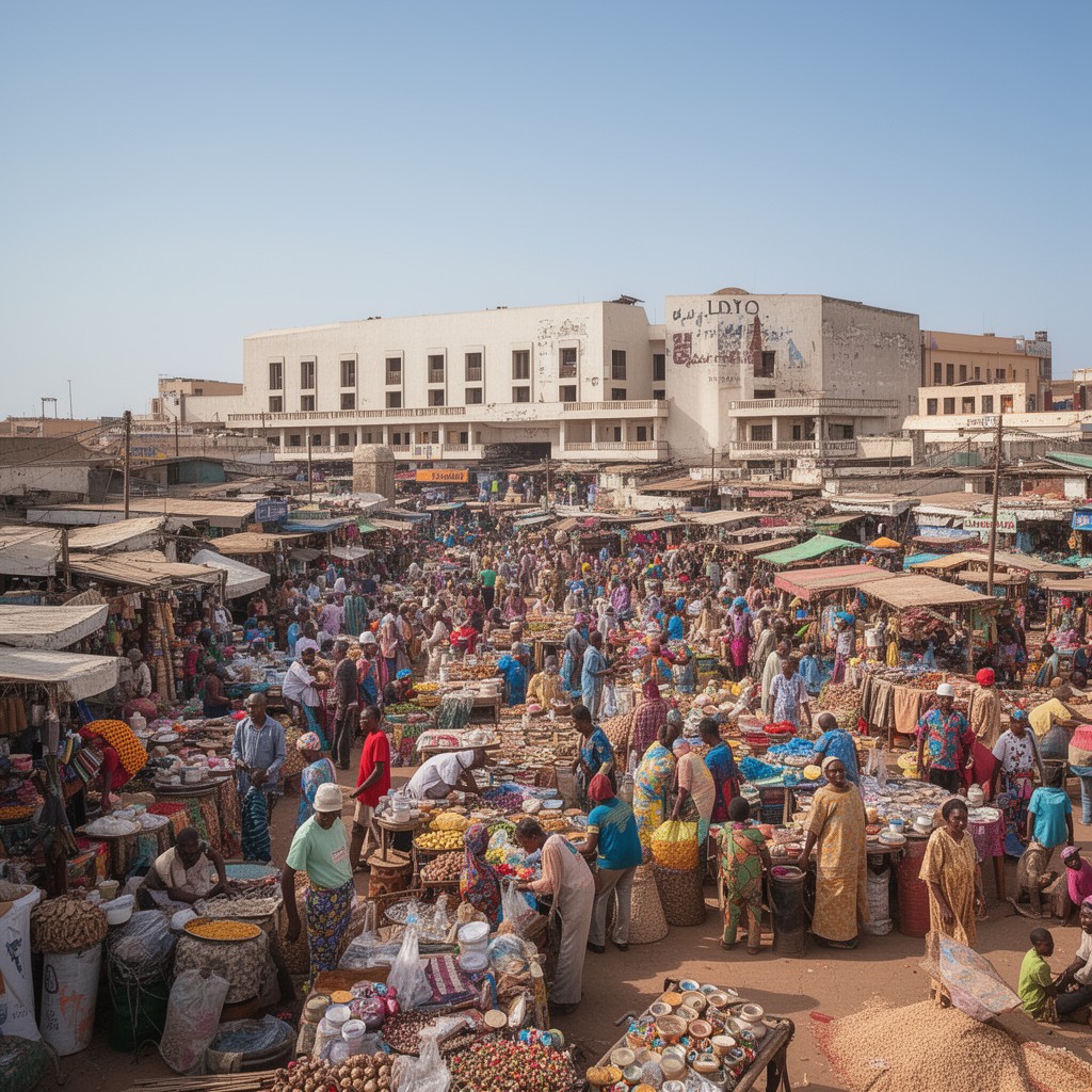 AI-generated illustration of Sandaga Market