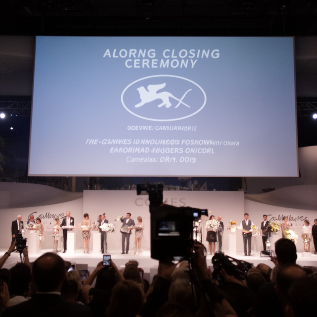 AI-generated illustration of Cannes closing ceremony