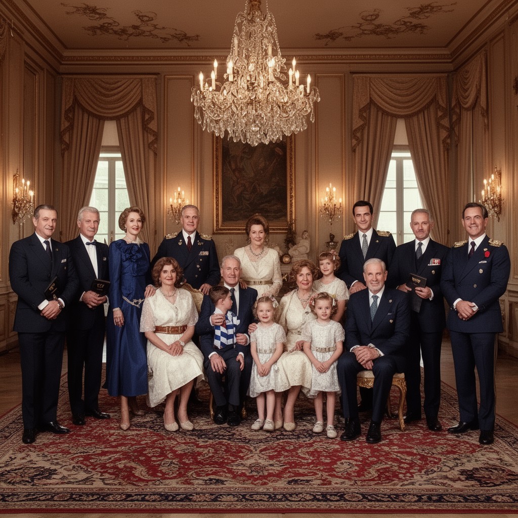 AI-generated illustration of Greek royal family