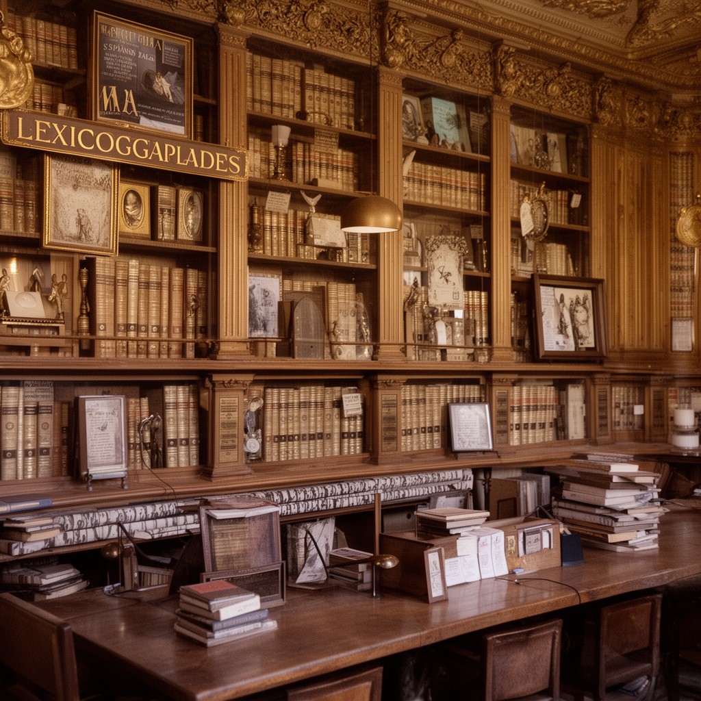 AI-generated illustration of Lexicography Department of the Royal Spanish Academy