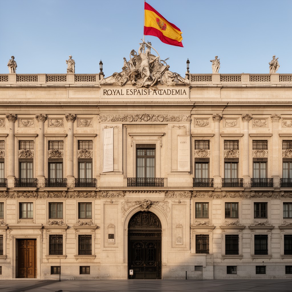AI-generated illustration of Royal Spanish Academy headquarters