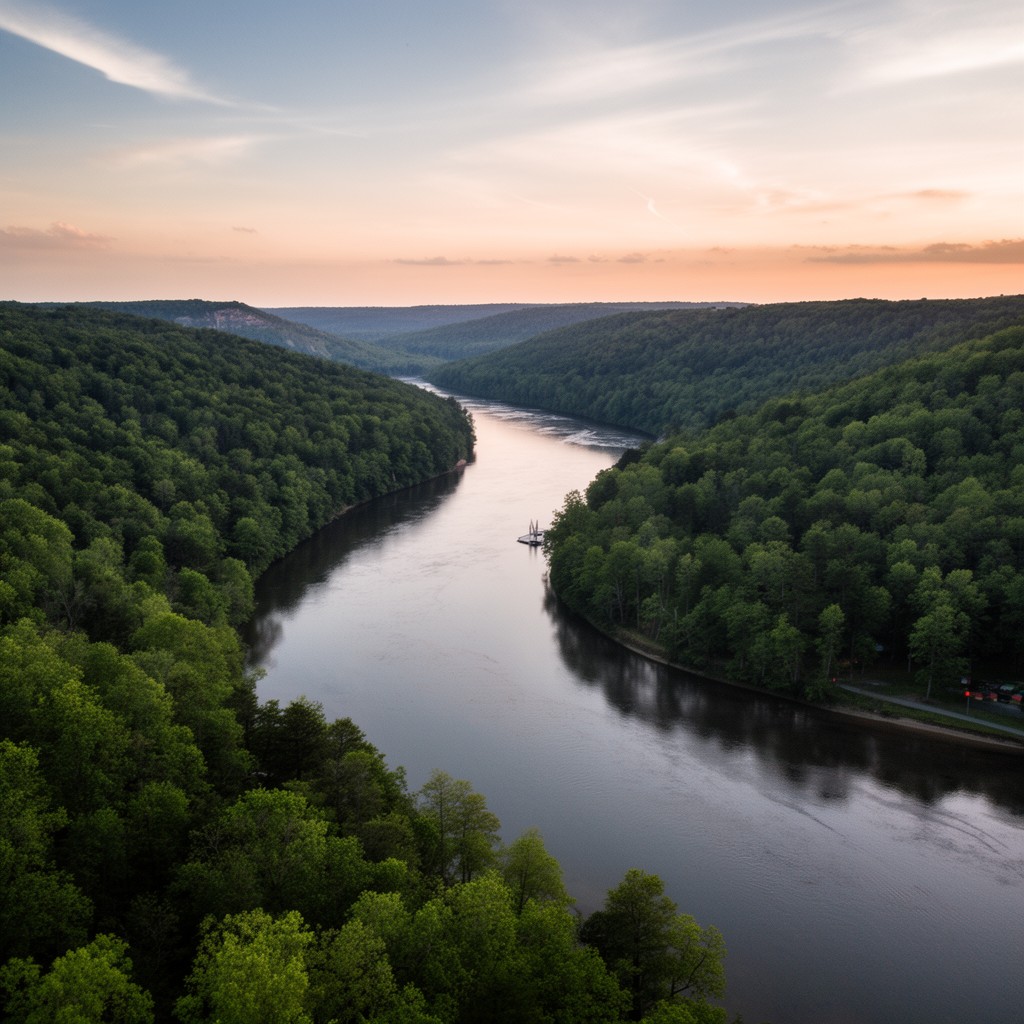 AI-generated illustration of James River
