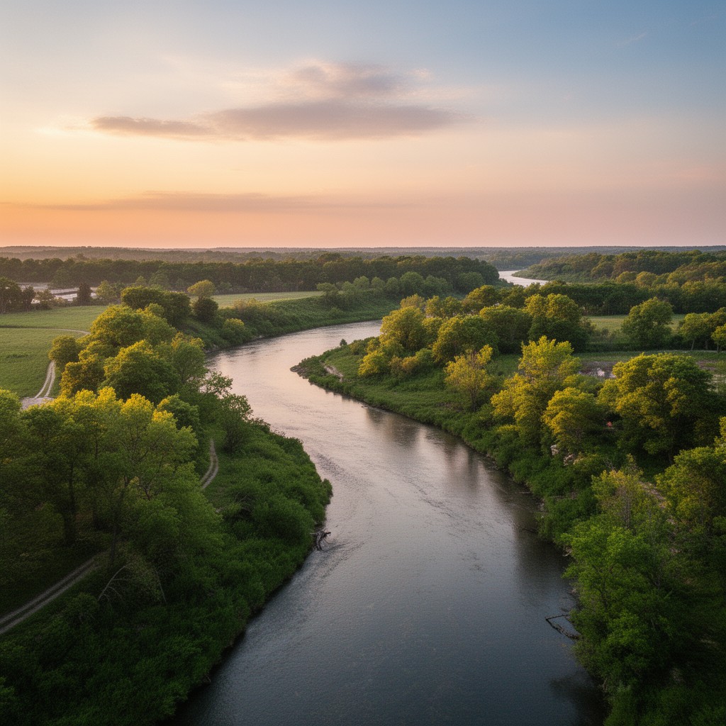 AI-generated illustration of Iowa River