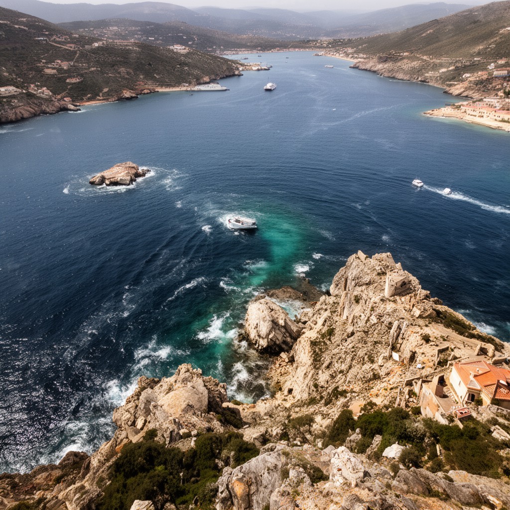 AI-generated illustration of Strait of Bonifacio