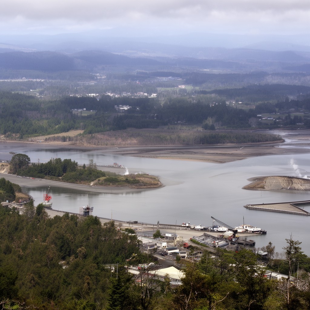 AI-generated illustration of Yaquina Bay