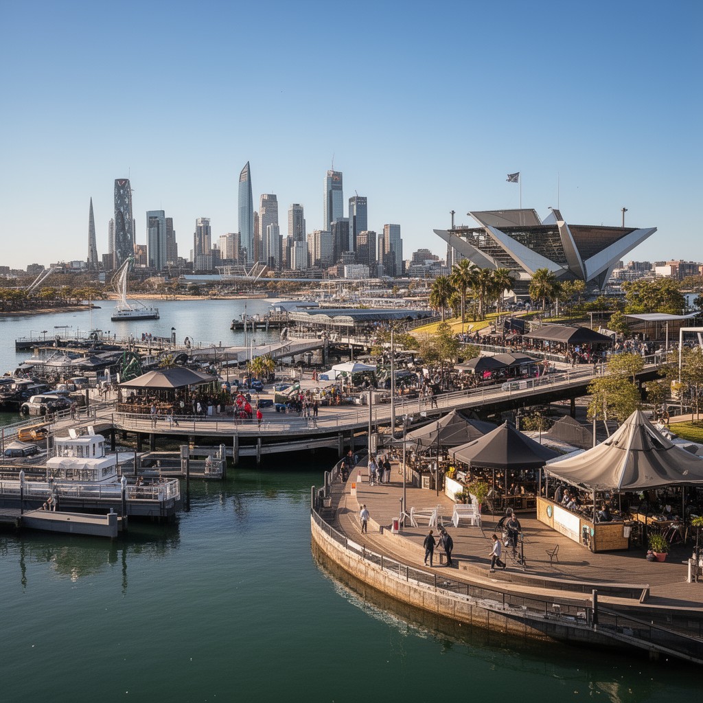 AI-generated illustration of Elizabeth Quay