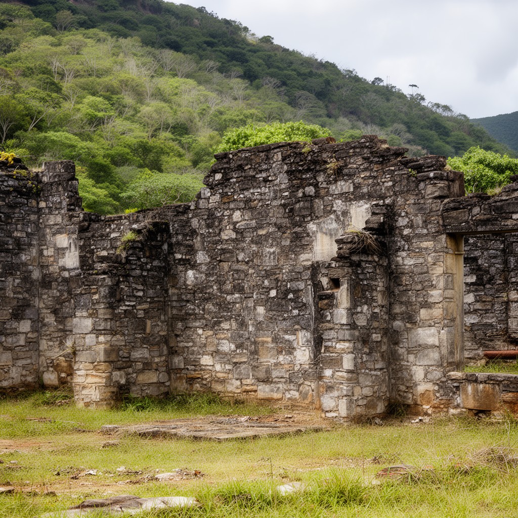 AI-generated illustration of Annaberg Sugar Plantation ruins