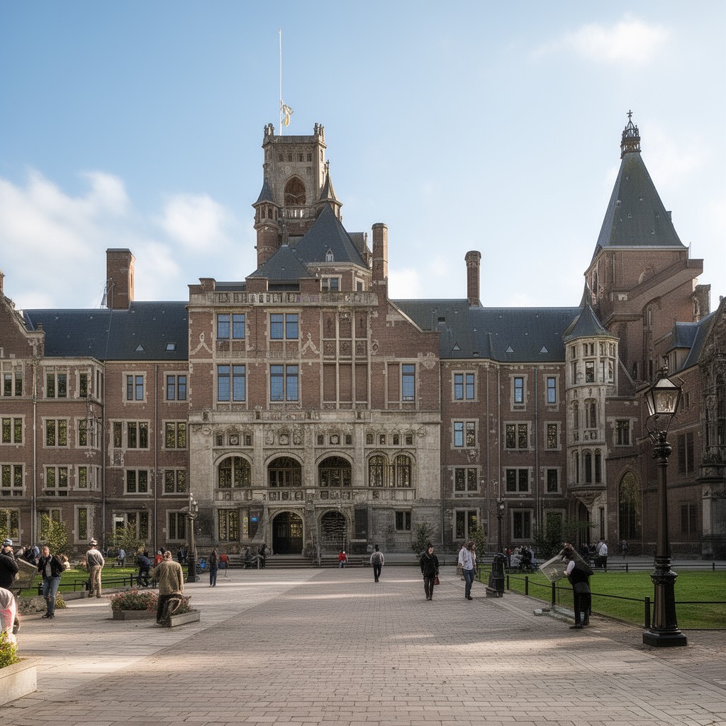 AI-generated illustration of faculty of law at Leiden University