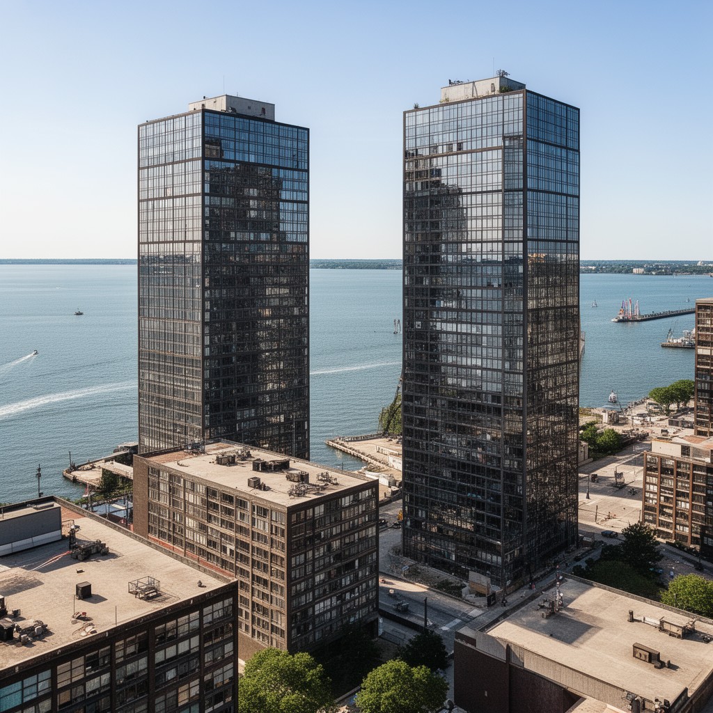 AI-generated illustration of 860–880 Lake Shore Drive Apartments