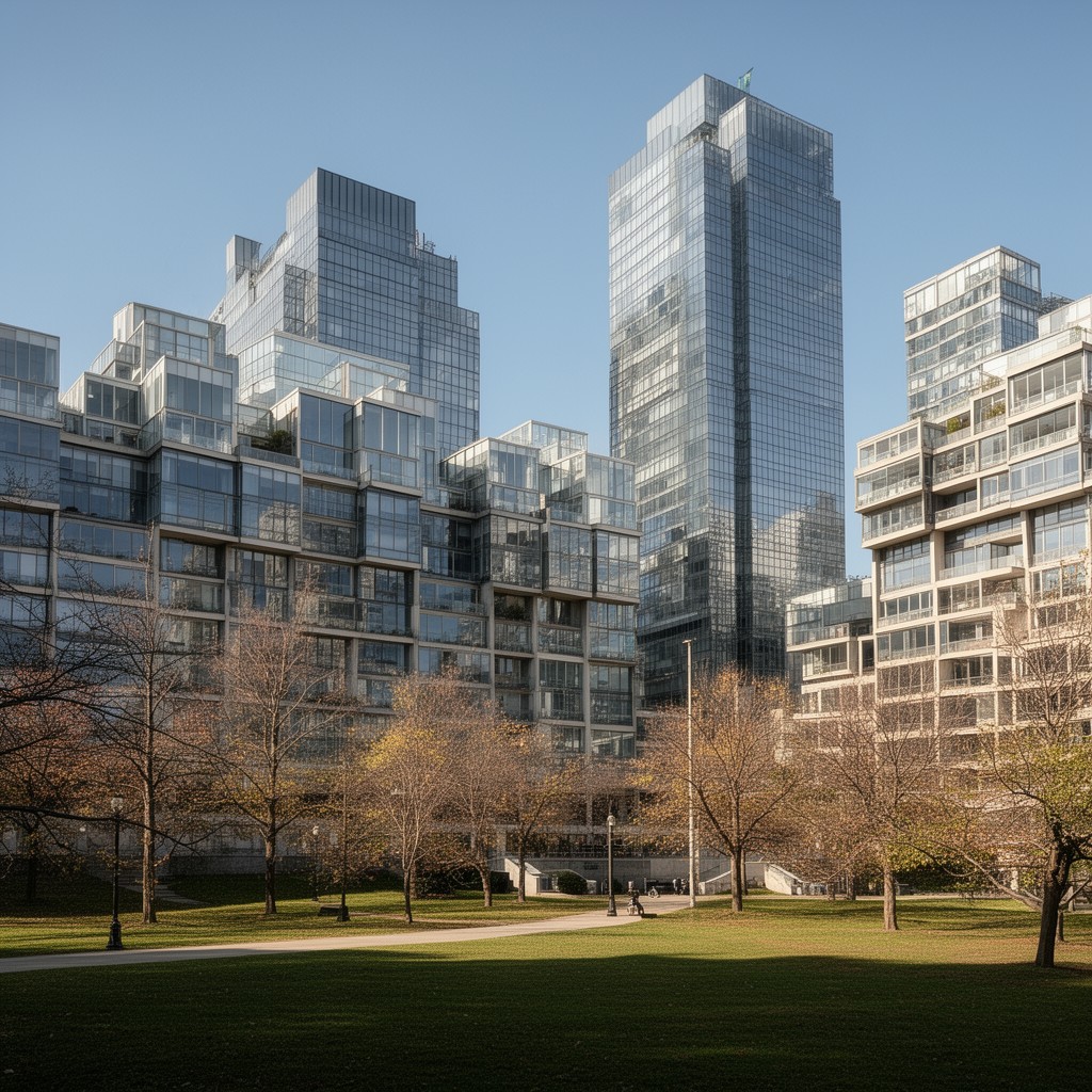AI-generated illustration of Lafayette Park, Detroit