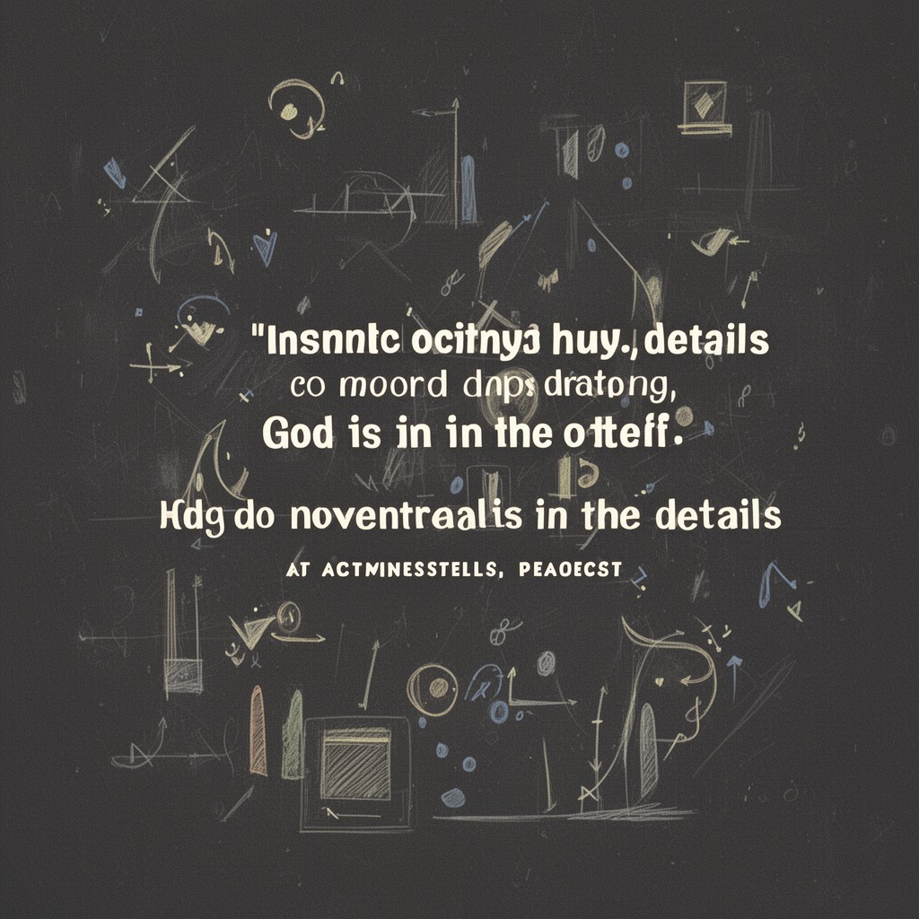 AI-generated illustration of phrase "God is in the details"