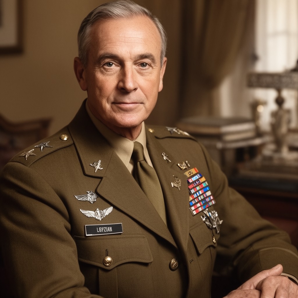 AI-generated illustration of George C. Marshall