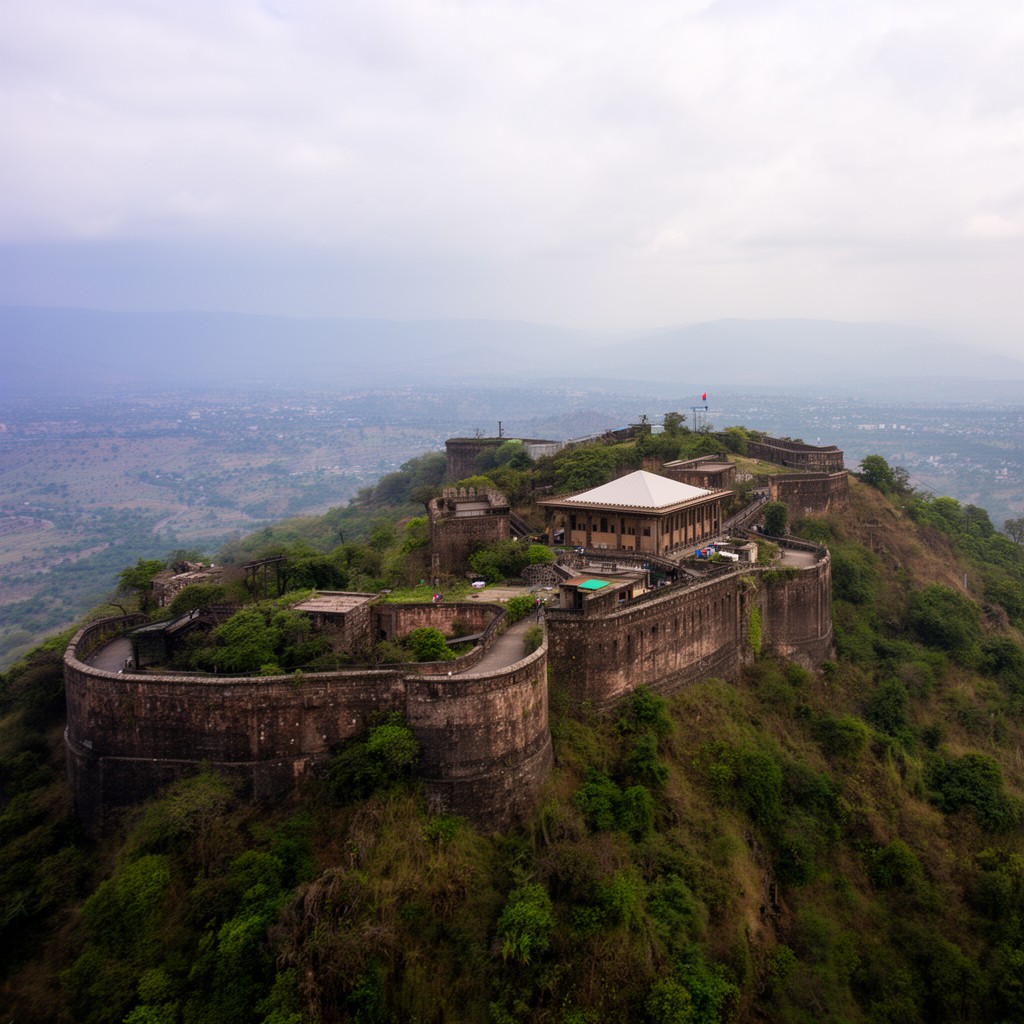 AI-generated illustration of Sinhagad Fort (near Pune)