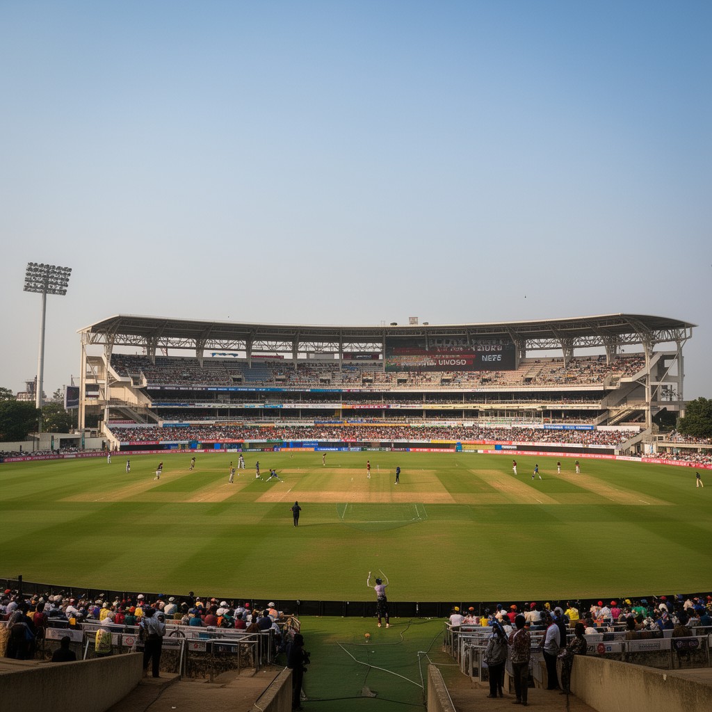 AI-generated illustration of Maharashtra Cricket Association Stadium