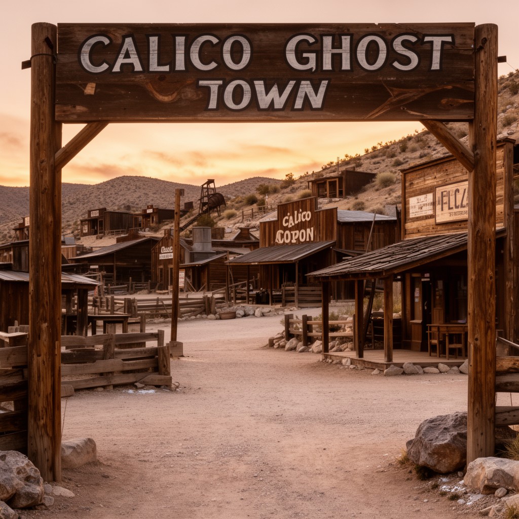 AI-generated illustration of Calico Ghost Town