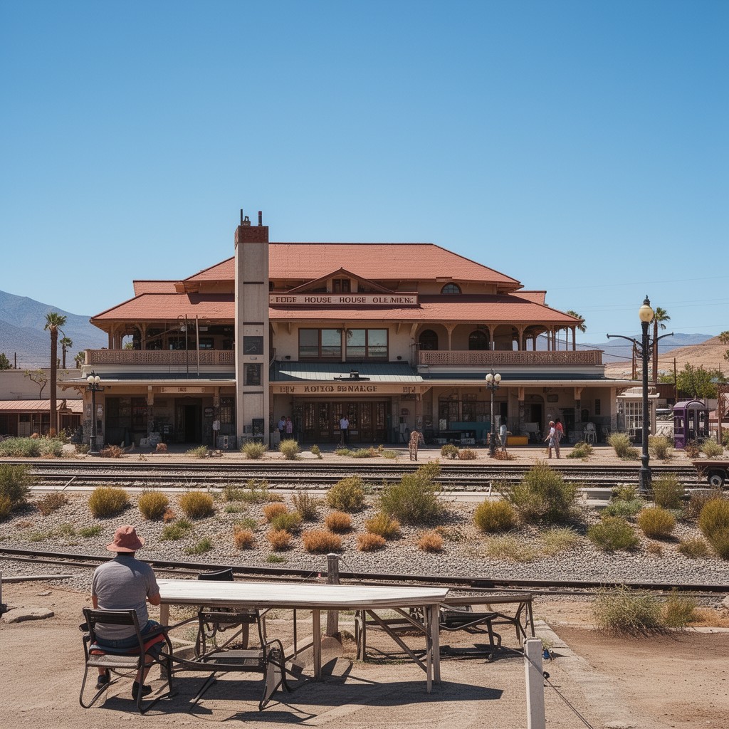 AI-generated illustration of Harvey House Railroad Depot