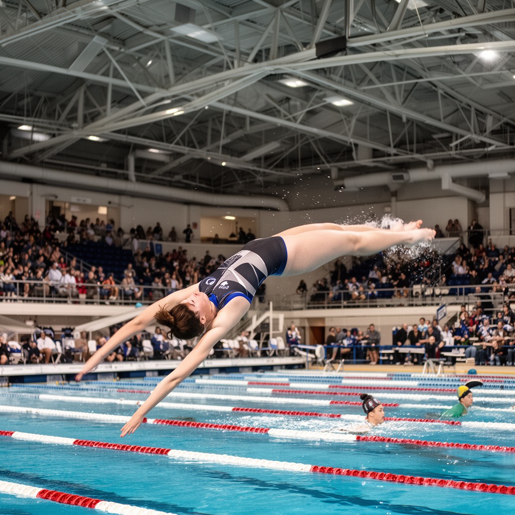 AI-generated illustration of NCAA Division I (women’s swimming and diving)