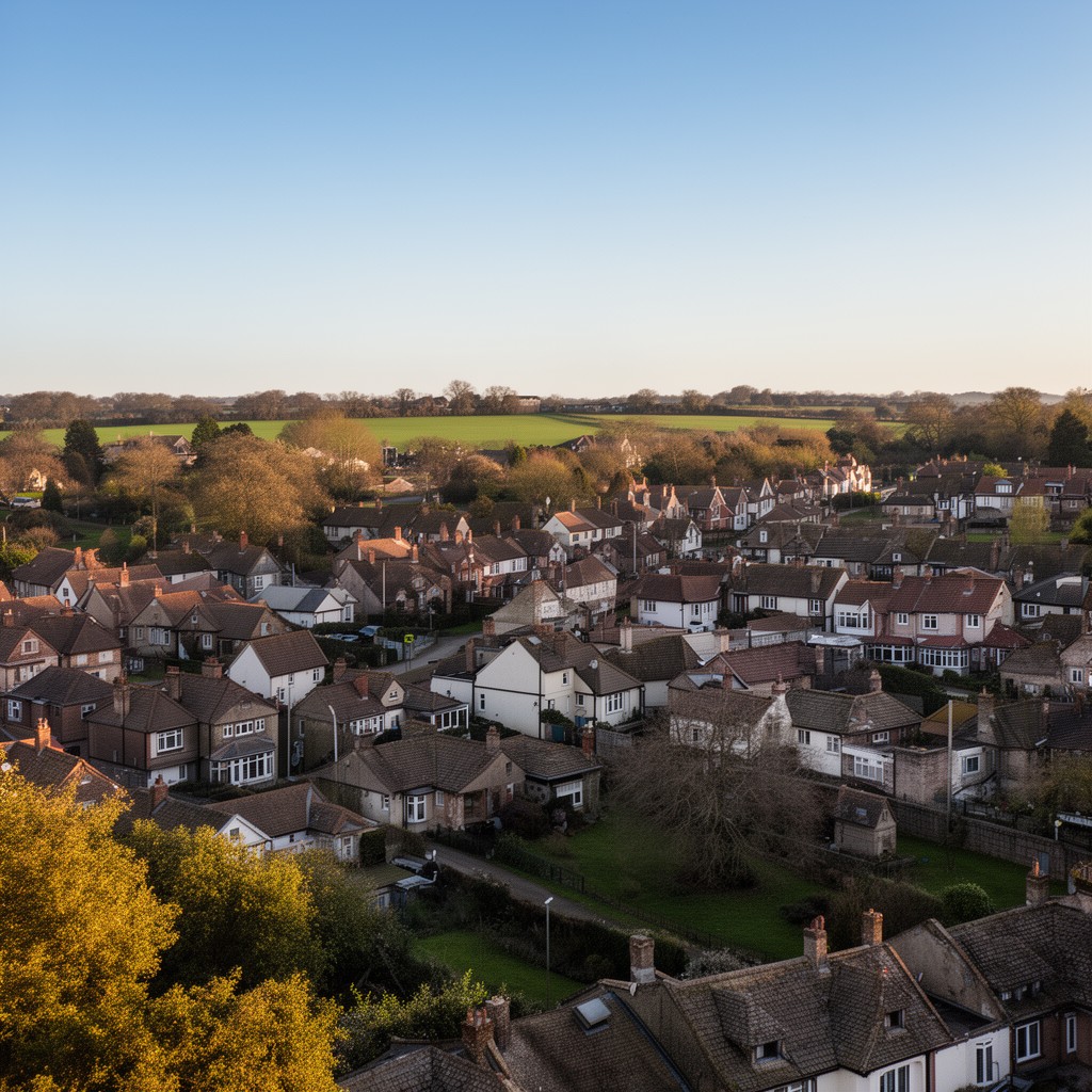 AI-generated illustration of Broadstone, Dorset