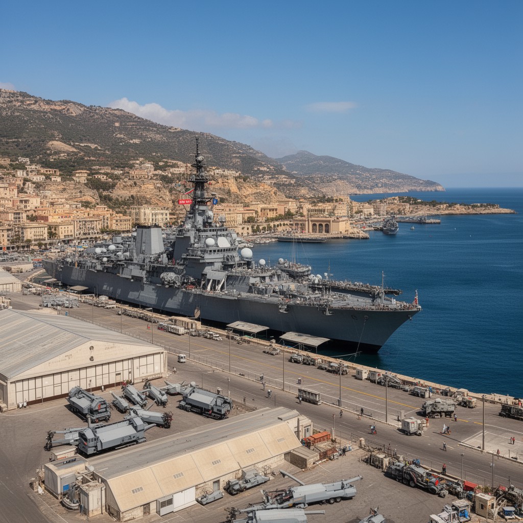 AI-generated illustration of Cagliari Naval Base