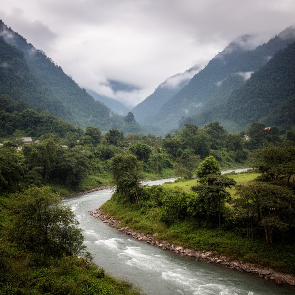 AI-generated illustration of Salween River