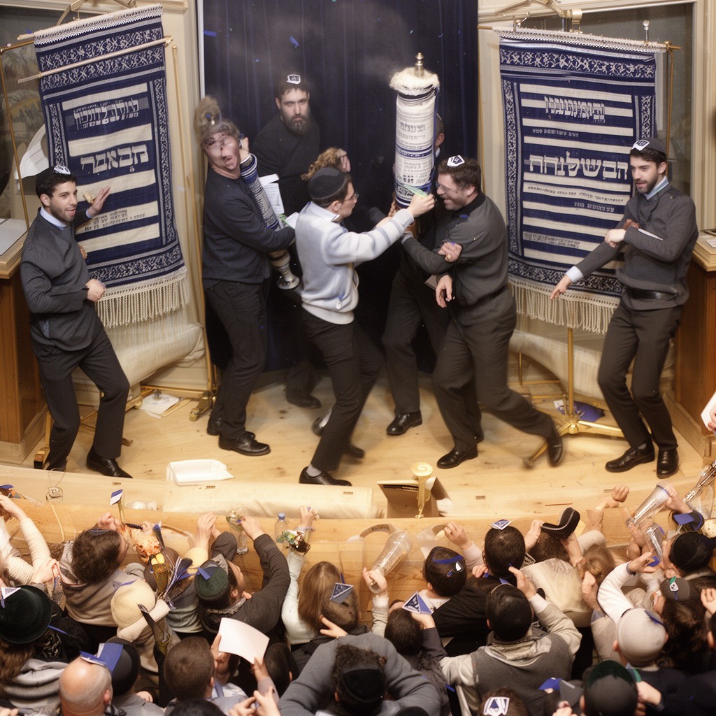 AI-generated illustration of Simchat Torah