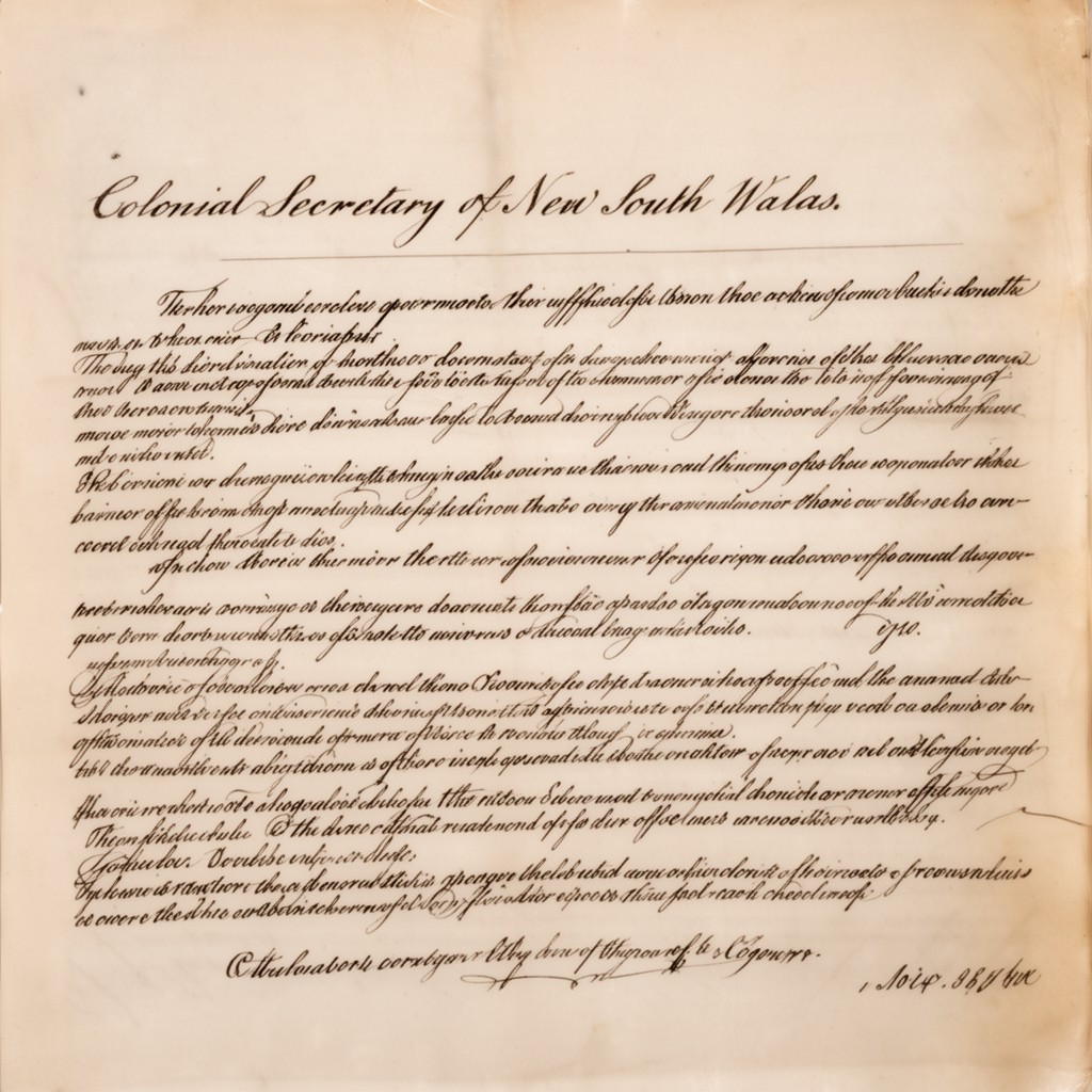 AI-generated illustration of Colonial Secretary of New South Wales