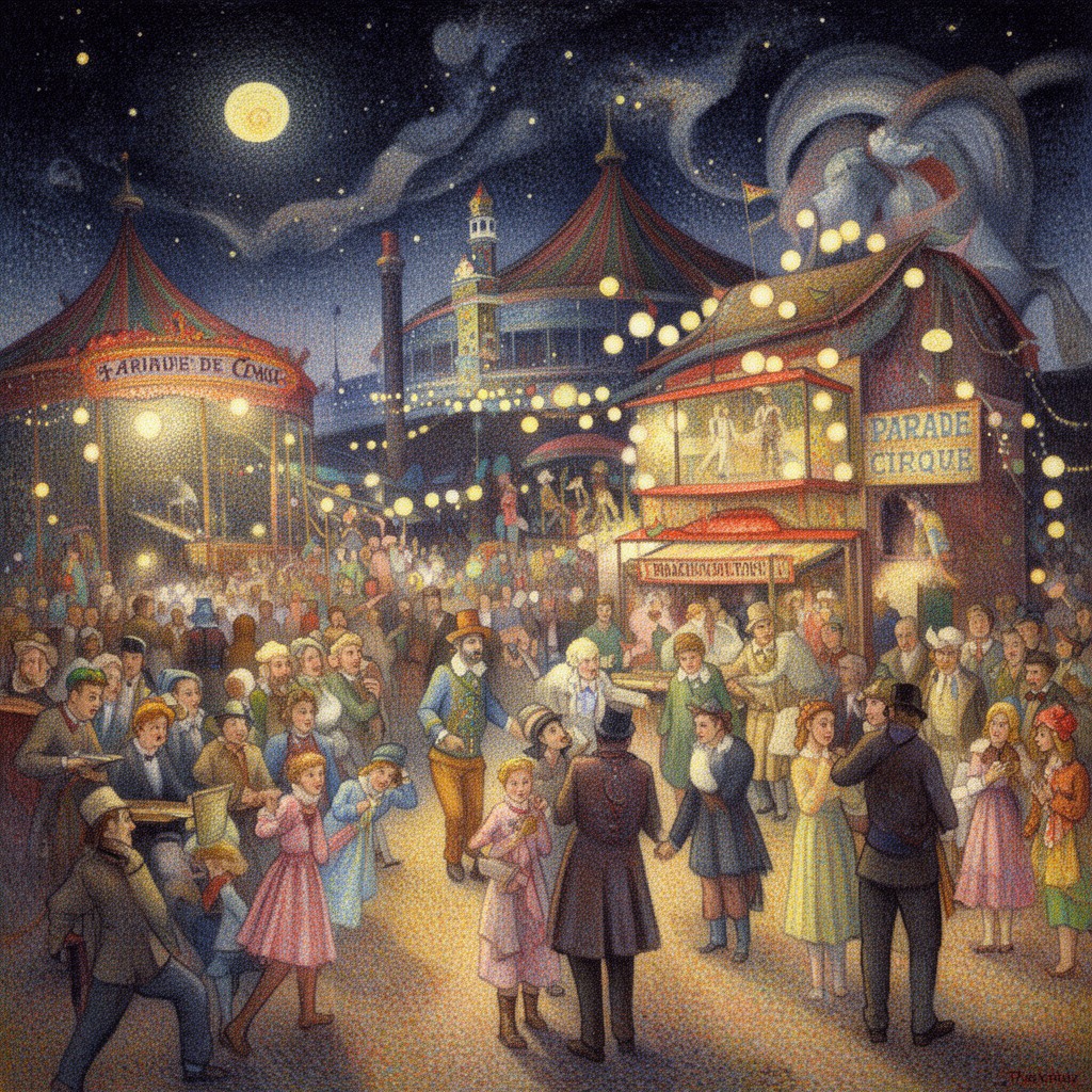 AI-generated illustration of Parade de cirque